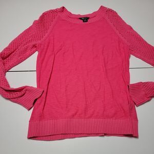 Oakley Womens M Sweater Pink Long Sleeve Knit Comfort Stretch Warm‎ Barbie Core